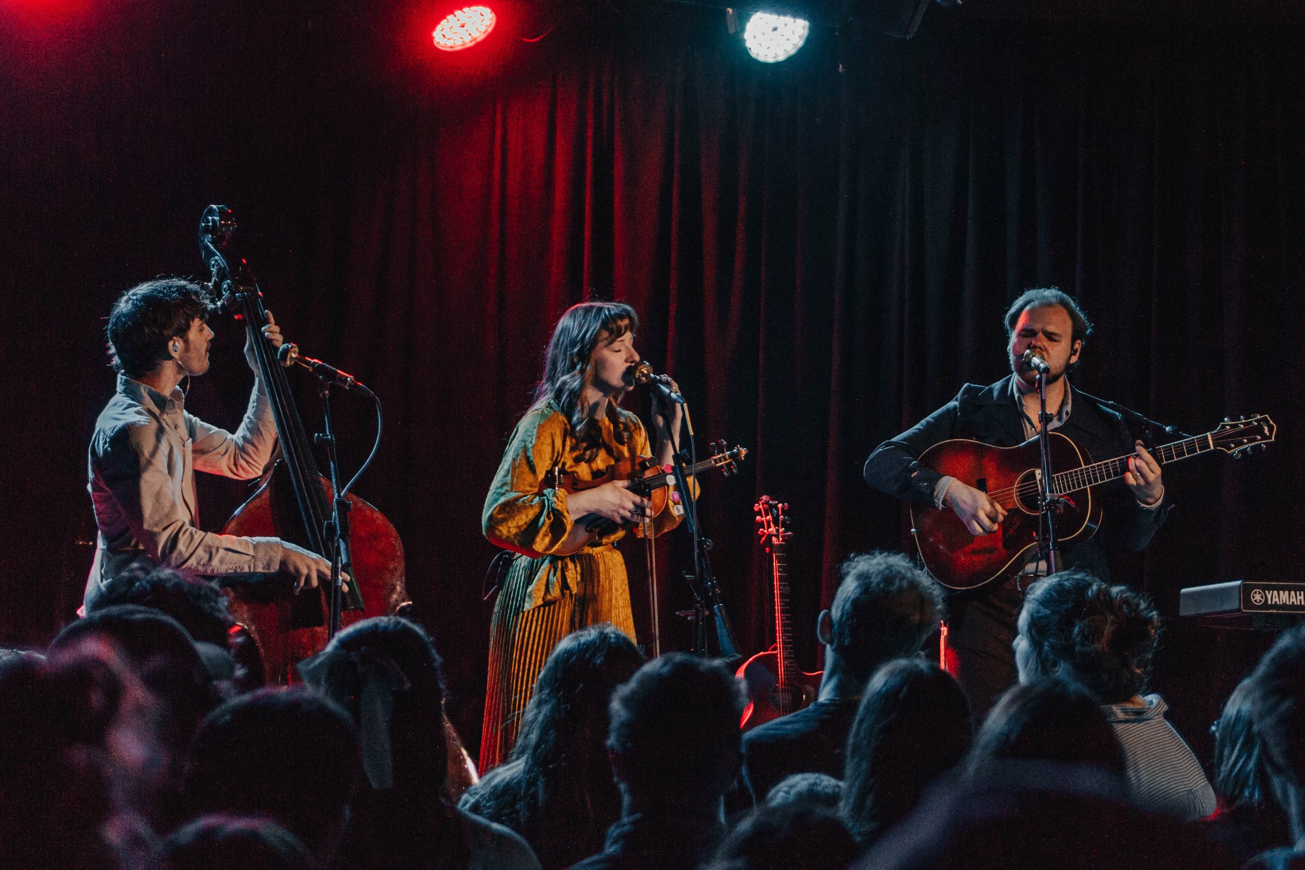 The Wildwoods performing in front of a seated, attentive crowd